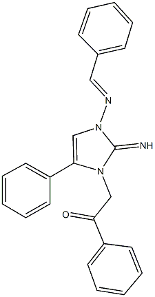 2-[3-(benzylideneamino)-2-imino-5-phenyl-2,3-dihydro-1H-imidazol-1-yl]-1-phenylethanone,329783-37-1,结构式