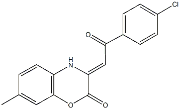 3-[2-(4-chlorophenyl)-2-oxoethylidene]-7-methyl-3,4-dihydro-2H-1,4-benzoxazin-2-one 结构式