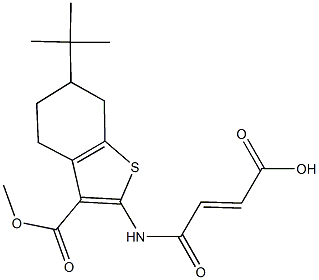 4-{[6-tert-butyl-3-(methoxycarbonyl)-4,5,6,7-tetrahydro-1-benzothien-2-yl]amino}-4-oxo-2-butenoic acid 结构式