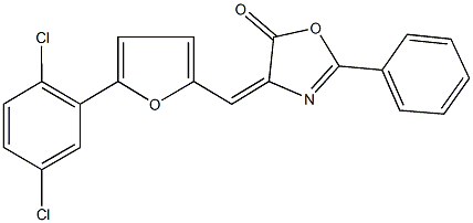 4-{[5-(2,5-dichlorophenyl)-2-furyl]methylene}-2-phenyl-1,3-oxazol-5(4H)-one 化学構造式