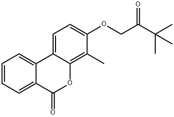 3-(3,3-dimethyl-2-oxobutoxy)-4-methyl-6H-benzo[c]chromen-6-one 结构式