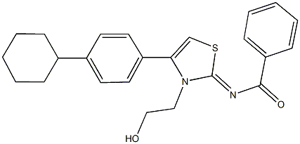 N-(4-(4-cyclohexylphenyl)-3-(2-hydroxyethyl)-1,3-thiazol-2(3H)-ylidene)benzamide,329904-64-5,结构式