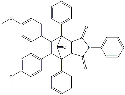 8,9-bis(4-methoxyphenyl)-1,4,7-triphenyl-4-azatricyclo[5.2.1.0~2,6~]dec-8-ene-3,5,10-trione Struktur