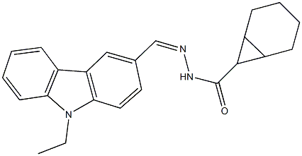 N'-[(9-ethyl-9H-carbazol-3-yl)methylene]bicyclo[4.1.0]heptane-7-carbohydrazide 化学構造式