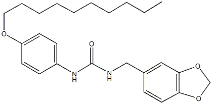 N-(1,3-benzodioxol-5-ylmethyl)-N'-[4-(decyloxy)phenyl]urea Struktur