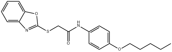 2-(1,3-benzoxazol-2-ylsulfanyl)-N-[4-(pentyloxy)phenyl]acetamide Struktur
