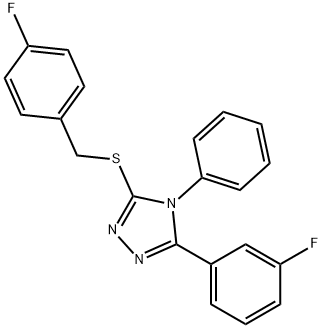 4-fluorobenzyl 5-(3-fluorophenyl)-4-phenyl-4H-1,2,4-triazol-3-yl sulfide Struktur