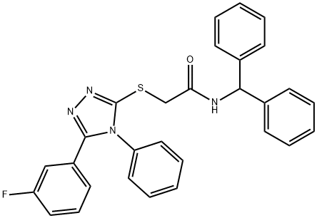 N-benzhydryl-2-{[5-(3-fluorophenyl)-4-phenyl-4H-1,2,4-triazol-3-yl]sulfanyl}acetamide Structure