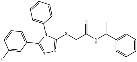 2-{[5-(3-fluorophenyl)-4-phenyl-4H-1,2,4-triazol-3-yl]sulfanyl}-N-(1-phenylethyl)acetamide,329921-97-3,结构式