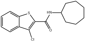 3-chloro-N-cycloheptyl-1-benzothiophene-2-carboxamide,329923-58-2,结构式