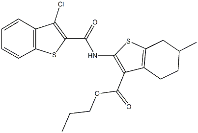 329924-70-1 propyl 2-{[(3-chloro-1-benzothien-2-yl)carbonyl]amino}-6-methyl-4,5,6,7-tetrahydro-1-benzothiophene-3-carboxylate