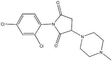 1-(2,4-dichlorophenyl)-3-(4-methyl-1-piperazinyl)-2,5-pyrrolidinedione Struktur