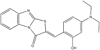 2-[4-(diethylamino)-2-hydroxybenzylidene][1,3]thiazolo[3,2-a]benzimidazol-3(2H)-one Struktur