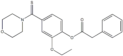 2-ethoxy-4-(4-morpholinylcarbothioyl)phenyl phenylacetate Struktur