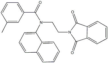 N-[2-(1,3-dioxo-1,3-dihydro-2H-isoindol-2-yl)ethyl]-3-methyl-N-(1-naphthyl)benzamide 结构式