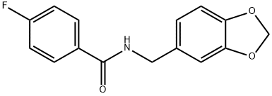 N-(1,3-benzodioxol-5-ylmethyl)-4-fluorobenzamide 结构式