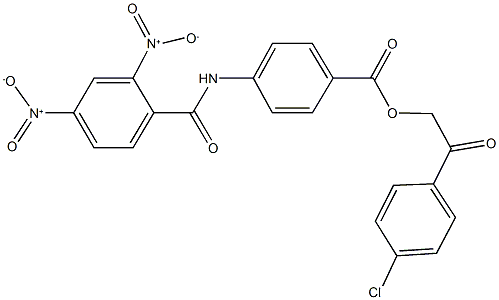 2-(4-chlorophenyl)-2-oxoethyl 4-({2,4-dinitrobenzoyl}amino)benzoate Struktur