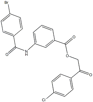 2-(4-chlorophenyl)-2-oxoethyl 3-[(4-bromobenzoyl)amino]benzoate,329932-50-5,结构式