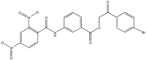 2-(4-bromophenyl)-2-oxoethyl 3-({2,4-dinitrobenzoyl}amino)benzoate 结构式