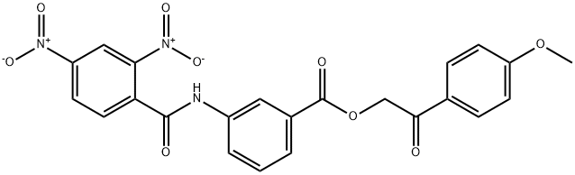 2-(4-methoxyphenyl)-2-oxoethyl 3-({2,4-dinitrobenzoyl}amino)benzoate Structure