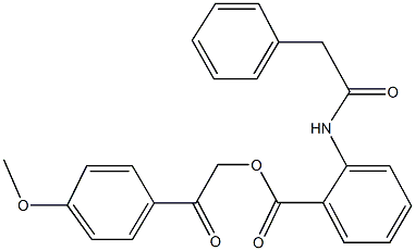 2-(4-methoxyphenyl)-2-oxoethyl 2-[(phenylacetyl)amino]benzoate Struktur
