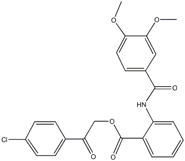 2-(4-chlorophenyl)-2-oxoethyl 2-[(3,4-dimethoxybenzoyl)amino]benzoate,329932-69-6,结构式