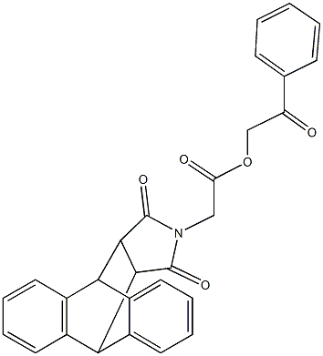 2-oxo-2-phenylethyl (16,18-dioxo-17-azapentacyclo[6.6.5.0~2,7~.0~9,14~.0~15,19~]nonadeca-2,4,6,9,11,13-hexaen-17-yl)acetate,329933-56-4,结构式