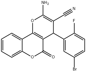 2-amino-4-(5-bromo-2-fluorophenyl)-5-oxo-4H,5H-pyrano[3,2-c]chromene-3-carbonitrile|