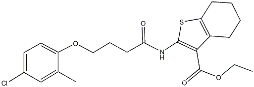 ethyl 2-{[4-(4-chloro-2-methylphenoxy)butanoyl]amino}-4,5,6,7-tetrahydro-1-benzothiophene-3-carboxylate,329935-19-5,结构式