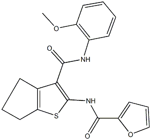 N-{3-[(2-methoxyanilino)carbonyl]-5,6-dihydro-4H-cyclopenta[b]thien-2-yl}-2-furamide,329935-27-5,结构式