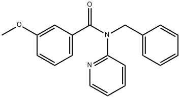 N-benzyl-3-methoxy-N-(2-pyridinyl)benzamide 化学構造式