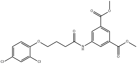dimethyl 5-{[4-(2,4-dichlorophenoxy)butanoyl]amino}isophthalate 化学構造式