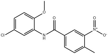 N-[5-chloro-2-(methyloxy)phenyl]-3-nitro-4-methylbenzamide 结构式