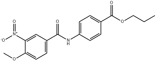 propyl 4-({3-nitro-4-methoxybenzoyl}amino)benzoate Struktur