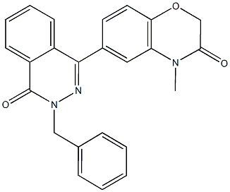 6-(3-benzyl-4-oxo-3,4-dihydro-1-phthalazinyl)-4-methyl-2H-1,4-benzoxazin-3(4H)-one Struktur