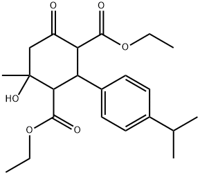 diethyl 4-hydroxy-2-(4-isopropylphenyl)-4-methyl-6-oxo-1,3-cyclohexanedicarboxylate,330155-84-5,结构式