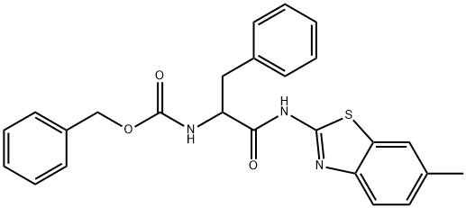 benzyl 1-benzyl-2-[(6-methyl-1,3-benzothiazol-2-yl)amino]-2-oxoethylcarbamate 结构式