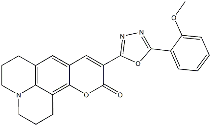 10-[5-(2-methoxyphenyl)-1,3,4-oxadiazol-2-yl]-2,3,6,7-tetrahydro-1H,5H,11H-pyrano[2,3-f]pyrido[3,2,1-ij]quinolin-11-one Structure