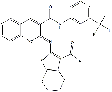 330157-91-0 2-{[3-(aminocarbonyl)-4,5,6,7-tetrahydro-1-benzothien-2-yl]imino}-N-[3-(trifluoromethyl)phenyl]-2H-chromene-3-carboxamide