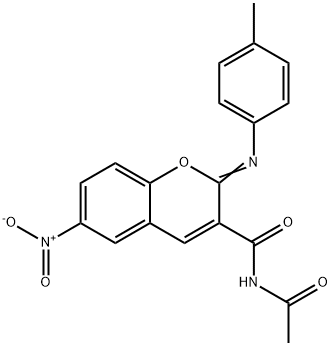 N-acetyl-6-nitro-2-[(4-methylphenyl)imino]-2H-chromene-3-carboxamide Structure