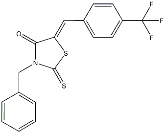 3-benzyl-2-thioxo-5-[4-(trifluoromethyl)benzylidene]-1,3-thiazolidin-4-one,330178-56-8,结构式