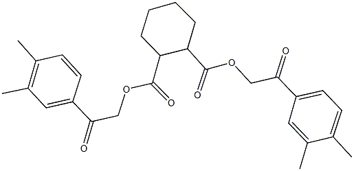bis[2-(3,4-dimethylphenyl)-2-oxoethyl] 1,2-cyclohexanedicarboxylate 化学構造式