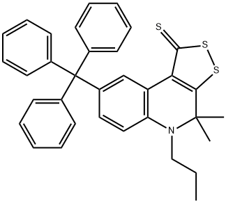 4,4-dimethyl-5-propyl-8-trityl-4,5-dihydro-1H-[1,2]dithiolo[3,4-c]quinoline-1-thione,330179-50-5,结构式