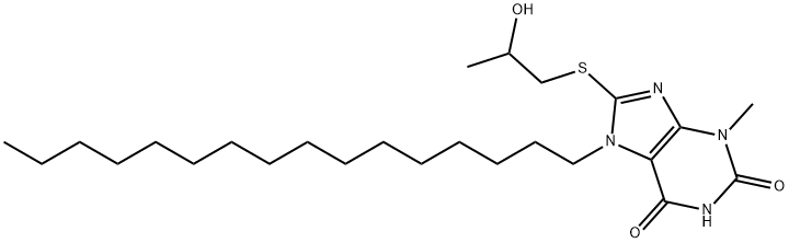 7-hexadecyl-8-[(2-hydroxypropyl)sulfanyl]-3-methyl-3,7-dihydro-1H-purine-2,6-dione|