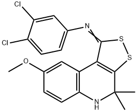 3,4-dichloro-N-(8-methoxy-4,4-dimethyl-4,5-dihydro-1H-[1,2]dithiolo[3,4-c]quinolin-1-ylidene)aniline Structure