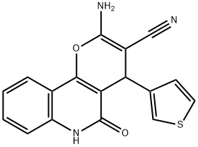 2-amino-5-oxo-4-(3-thienyl)-5,6-dihydro-4H-pyrano[3,2-c]quinoline-3-carbonitrile 结构式