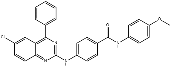 4-[(6-chloro-4-phenylquinazolin-2-yl)amino]-N-[4-(methyloxy)phenyl]benzamide 结构式
