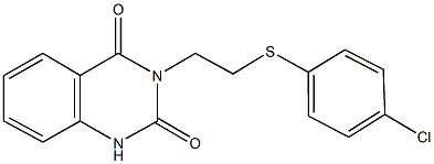 3-{2-[(4-chlorophenyl)sulfanyl]ethyl}-2,4(1H,3H)-quinazolinedione 结构式