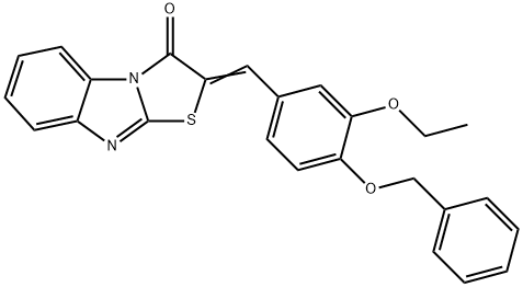 2-[4-(benzyloxy)-3-ethoxybenzylidene][1,3]thiazolo[3,2-a]benzimidazol-3(2H)-one Struktur