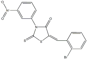 5-(2-bromobenzylidene)-3-{3-nitrophenyl}-2-thioxo-1,3-thiazolidin-4-one 结构式